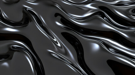 Abstract Black Liquid Flowing Texture Background