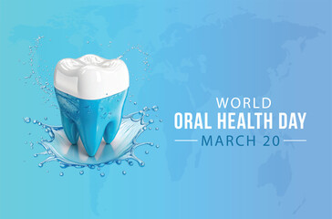 World Oral Health day is observed every year in March 20 Holiday poster card background