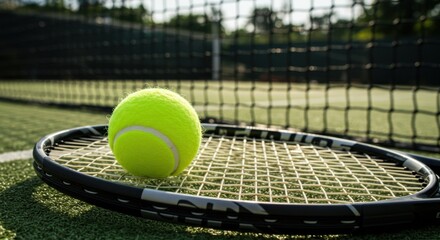 tennis racket and ball