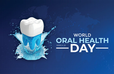 World Oral Health day is observed every year in March 20 Holiday poster card background