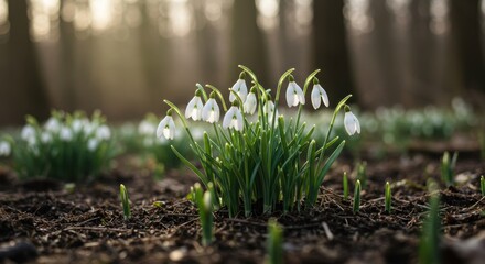 snowdrops in the grass