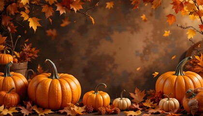 A festive Thanksgiving wallpaper with cozy atmosphere and seasonal decorations.