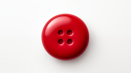 Fototapeta premium Red Sewing Button Four Holes Closeup Macro Photography