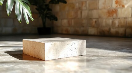 Minimalist Concrete Cube Display  Modern Interior  Product Presentation