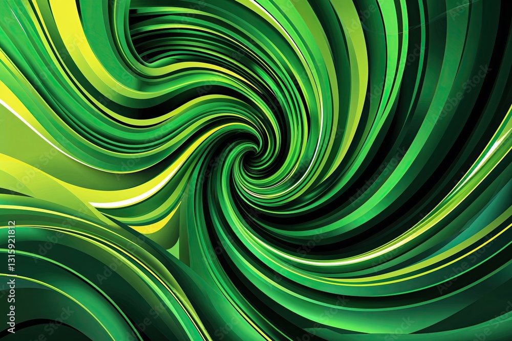 Wall mural dynamic green swirl background vector design for sophisticated displays