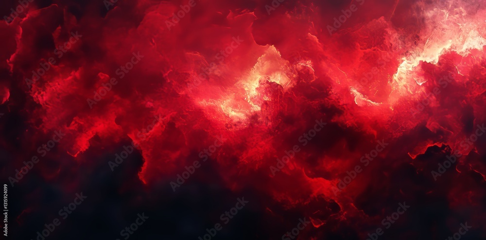 Poster an abstract background in red and black with textured elements and energetic brush strokes, creating