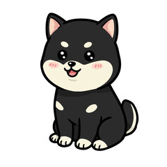 Obraz premium Baby Black Shiba Inu