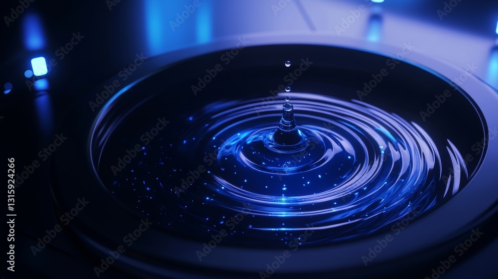 Poster captivating water droplet ripples studio setting high-definition close-up serene environment artisti