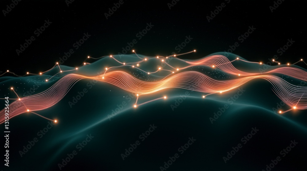 Poster global network data flow abstract technology background