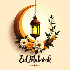 Abstract Eid Mubarak Islamic design background
