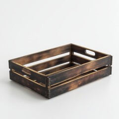 An individual wooden box on a white background, suitable for storage, organization, and decorative use in homes or offices for various purposes