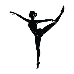 Obraz premium Contemporary Dancer Balancing on One Leg in a Dramatic Silhouette