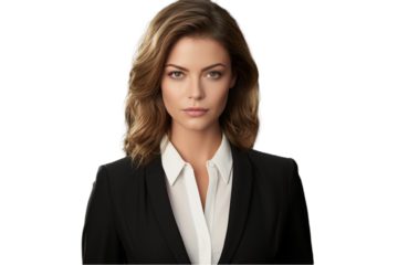  Serious and Determined Attorney Portrait Isolated on Transparent Background