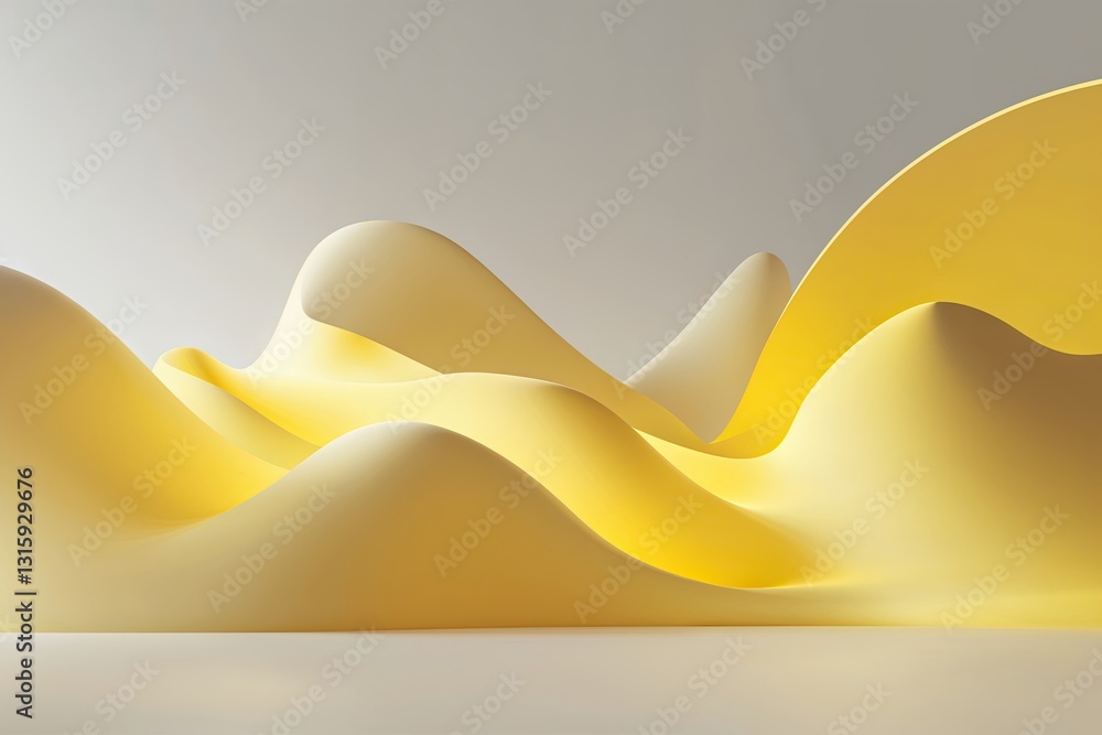 Poster elegant abstract environment with dynamic yellow gradient shapes
