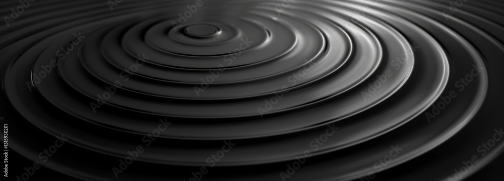 Poster concentric circles abstract dark gray background