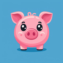 Fototapeta premium Cute pink pig standing gracefully against a soft background symbolizing a playful and friendly farm animal