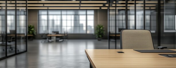An up-to-date office featuring a trendy chair, a luminous and airy setting with plants, and a generous window