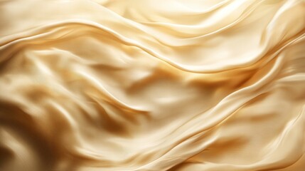 Elegant golden silk fabric flowing in soft waves studio setting textile photography luxurious environment close-up perspective textile design concepts