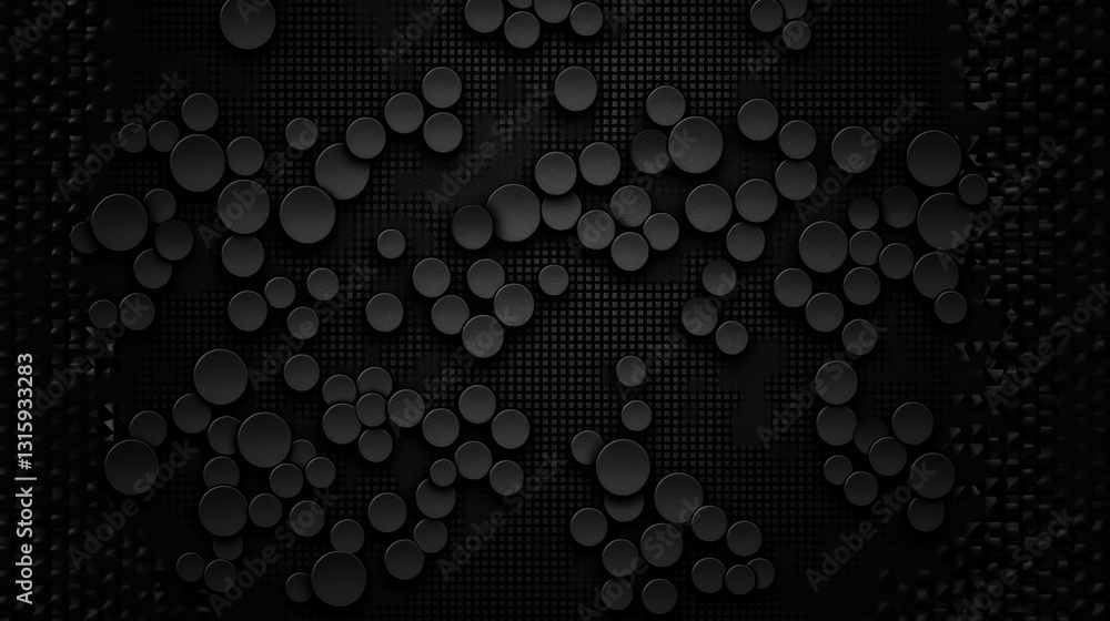 Poster Dark Abstract Hexagon Pattern Background