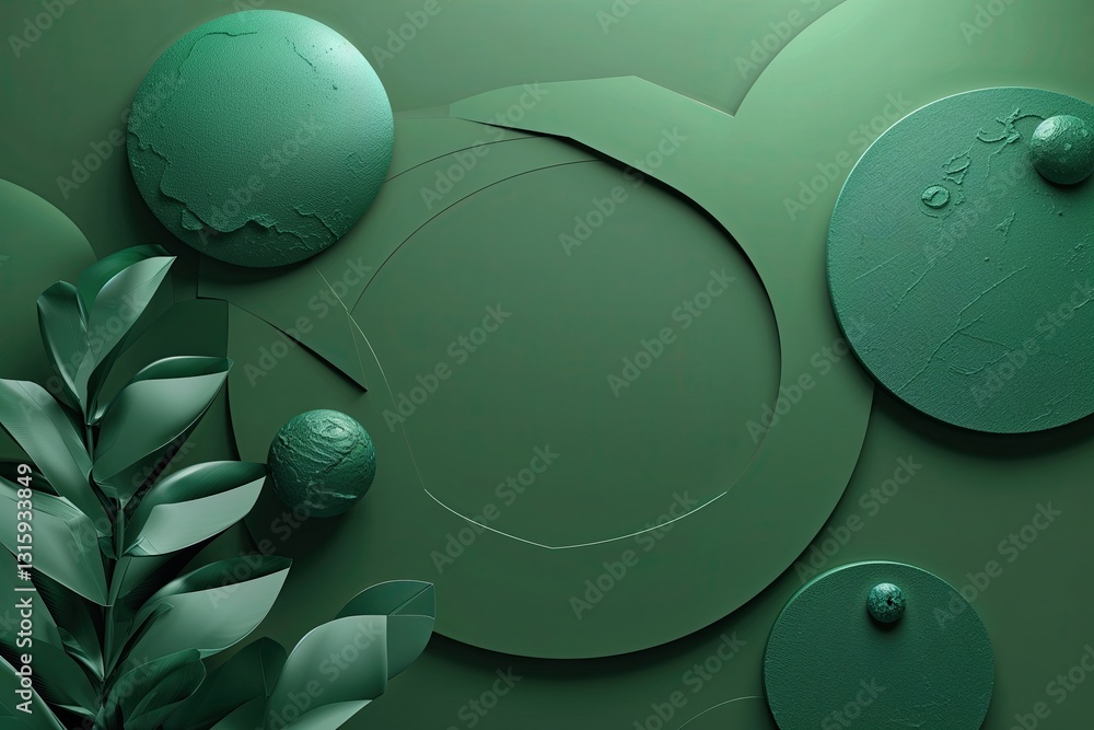 Aufkleber abstract green background with geometric circular element design