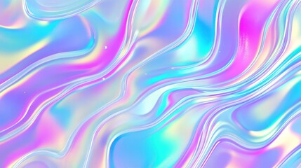 Fototapeta premium Holographic Abstract Swirls: A Pastel Dream