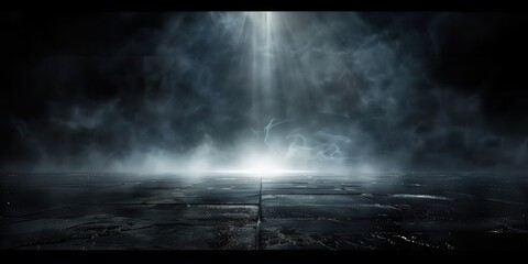 Dark Dramatic Cloudscape with Light Beam