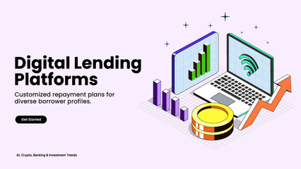 Digital Lending Platforms – Revolutionizing Borrowing with Apps, Money Flow, and Fintech Innovation | Financial Services and Technology Vector Design