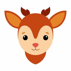 a cute dear face on white background.