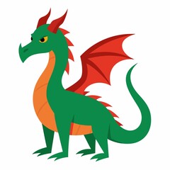 a dragon cartoon on white background.