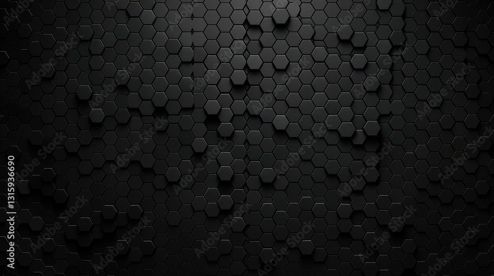 Poster dark grey hexagonal geometric pattern background