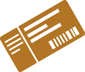 Airplane ticket icon in 2 colors