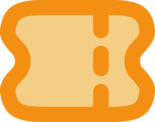 Rounded ticket icon fill and outline