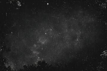 Dark Night Sky Filled With Sparkling Stars and Milky Way Galaxy