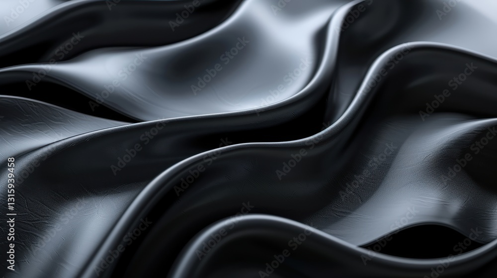Poster dark shiny fabric texture with smooth waves