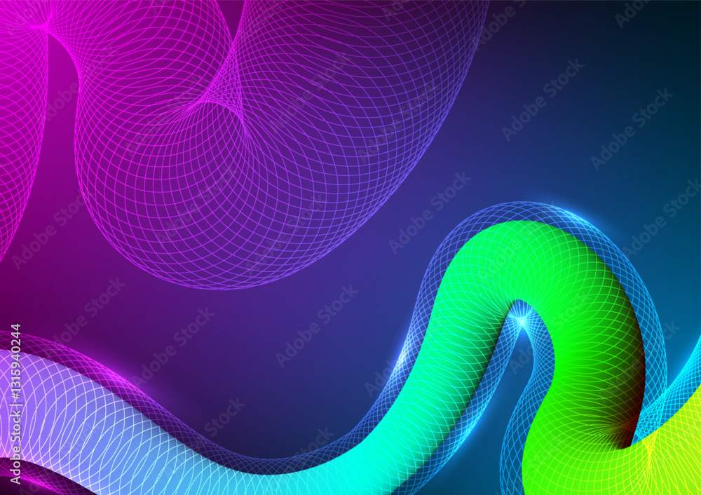 Aufkleber digital technology wavy background. wave shape futuristic fluid gradient concept. design for futuris