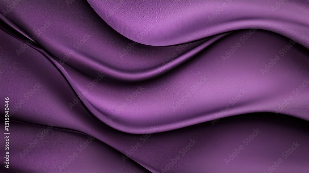 Aufkleber Deep Purple Fabric Drape with Soft Waves and Luxurious Texture