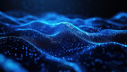 Abstract Blue Digital Waveform: A mesmerizing visualization of data flow and digital energy.