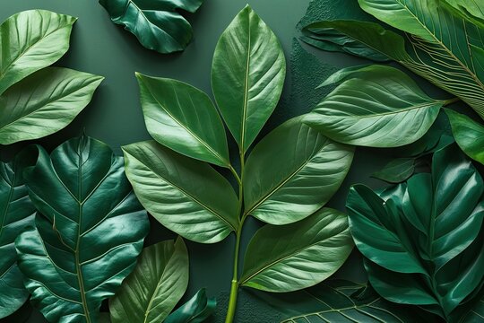 Elegant Leaf Green Overlay for Modern Abstract Home Decor