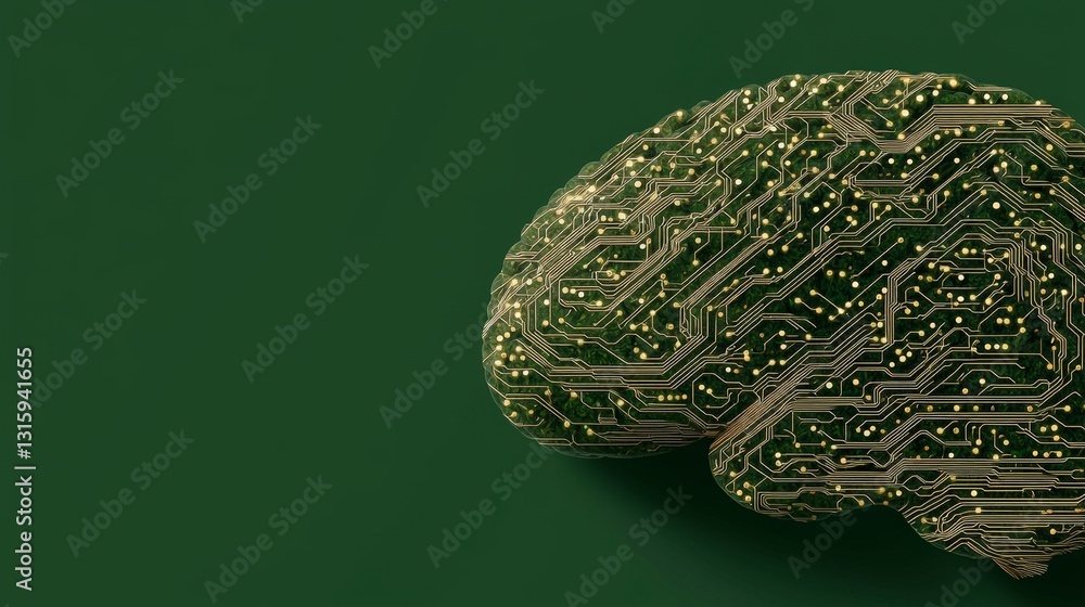 Poster abstract brain circuitry ai neural network technology concept