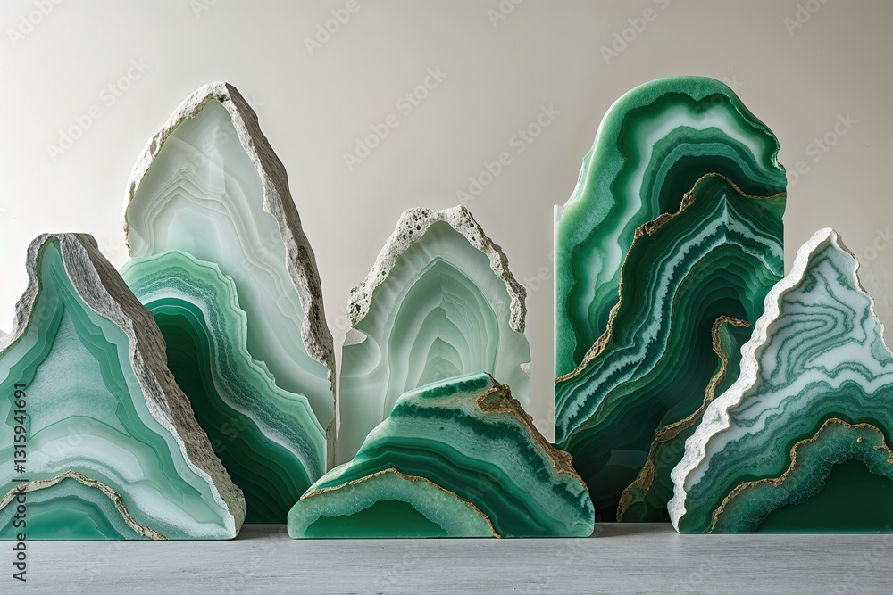 Poster jade gradient display with balanced grain and calming textures