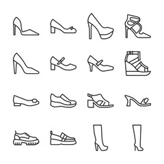 A set of 12 different types of shoes