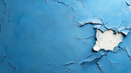 Obraz premium Cracked Blue Wall Texture: Close-up Detail of Peeling Paint AI Generated