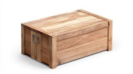 Professional image of a durable wooden deck box with a seamless white background, perfect for branding, packaging, and outdoor storage advertising