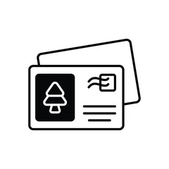 Postcard  icon isolated on a white background. Vector illustration.