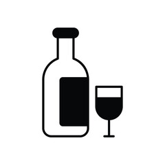 Wine  icon isolated on a white background. Vector illustration.