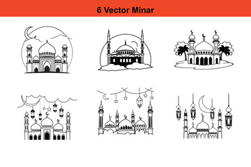 Mosque Silhouettes, Islamic Mosque Silhouette Vector Pack