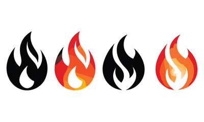 Flame vector fire icon flame logo template