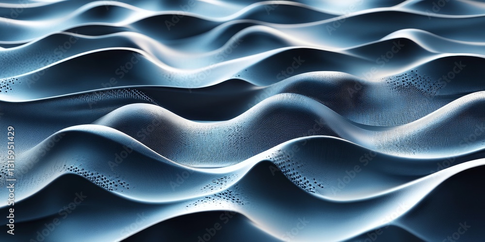 Poster explore a stunning futuristic 3d design featuring softly blended waves and intricate patterns. perfe
