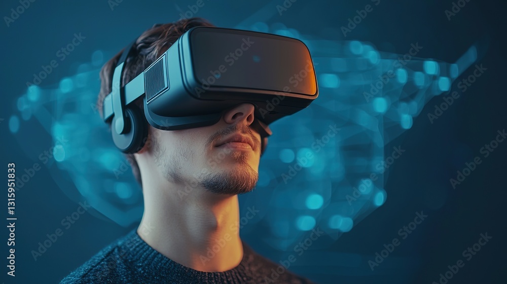Aufkleber exploring business trends with modern tech a virtual reality interactive learning experience