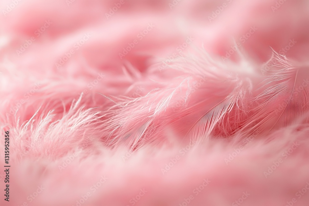 Poster pink feathers with a delicate texture create a dreamy effect, suitable for backgrounds or decorative